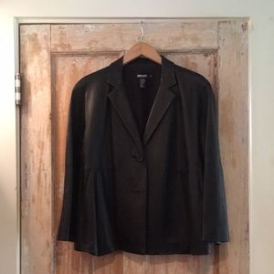 DKNY Leather Swing Jacket with 3/4 sleeve